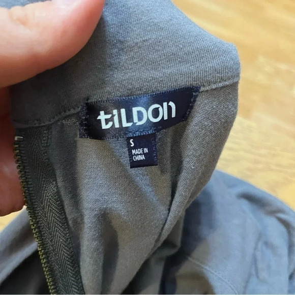 Womens Tildon Grey Turtleneck tank top sz S Zipper High Neck Sleeveless - Picture 5 of 8